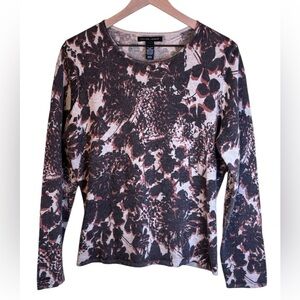 Julian Jones Long Sleeve Sweater Lambs Wool Angora Blend Brown Tan Size XL